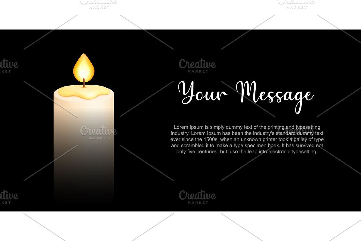 Candle message banner with black, an Illustration by GraphiShop