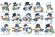 Whimsical Snowman Clipart, a Seasonal Illustration by Nicolle's Colorful Art (Thumbnail 2 of 5)