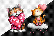 Whimsical Valentine Cat Clipart Bund, an Illustration by Creative Art (Thumbnail 8 of 9)