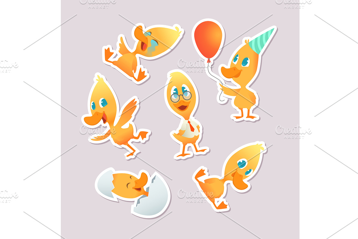 Cartoon duck. little chicken, an Animal Illustration by Onyx