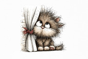 Peeking Kitten Watercolor Clipart, an Animal Illustration by Nicolle's Colorful Art (Thumbnail 2 of 9)