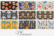 80 Dia de Muertos seamless pattern, a Pattern Graphic by Poppy Lane Studio (Thumbnail 8 of 11)