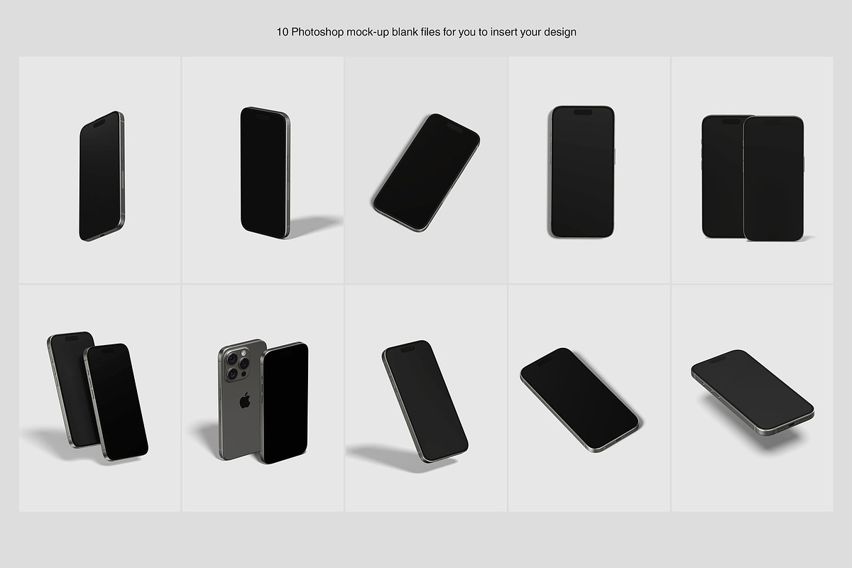 iPhone 15 Pro Mockup, an iPhone Mockup by Jestdio (Photo 14 of 14)