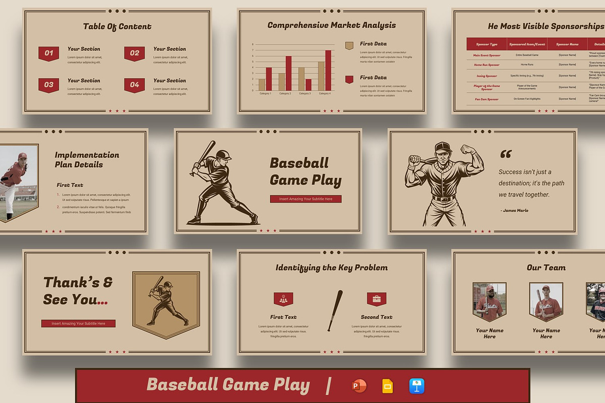 Baseball Sport Presentation, a Presentation Template by BumbleGraph Studio (Photo 1 of 4)