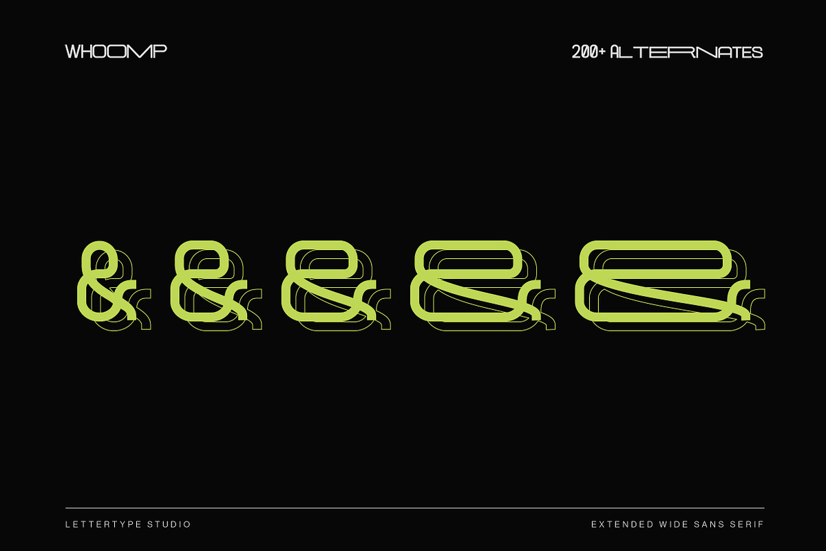 Whoomp Extended Wide Modern Typeface, a Sans Serif Font by Lettertype Studio (Photo 9 of 15)