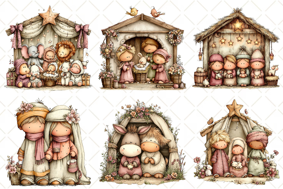 Whimsical Spring Nativity Scene, an Illustration by Black Bird Studio (Photo 3 of 5)