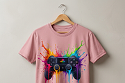Rainbow Splash Game Controller, a Shirt Mockup by Vector Stall (Thumbnail 8 of 15)