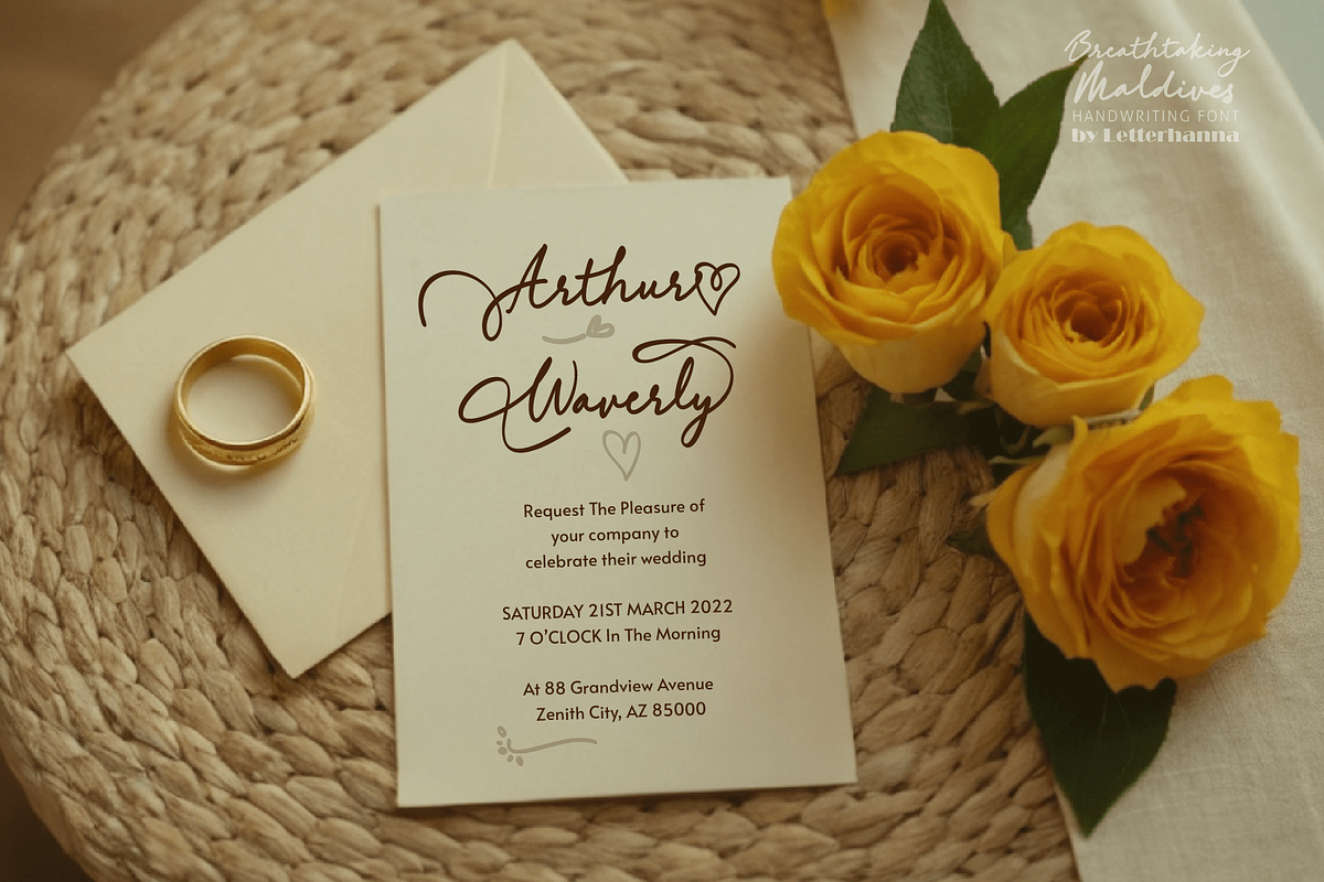 Breathtaking Maldives Font, a Handwritten Font by Letterhanna Studio (Photo 3 of 13)