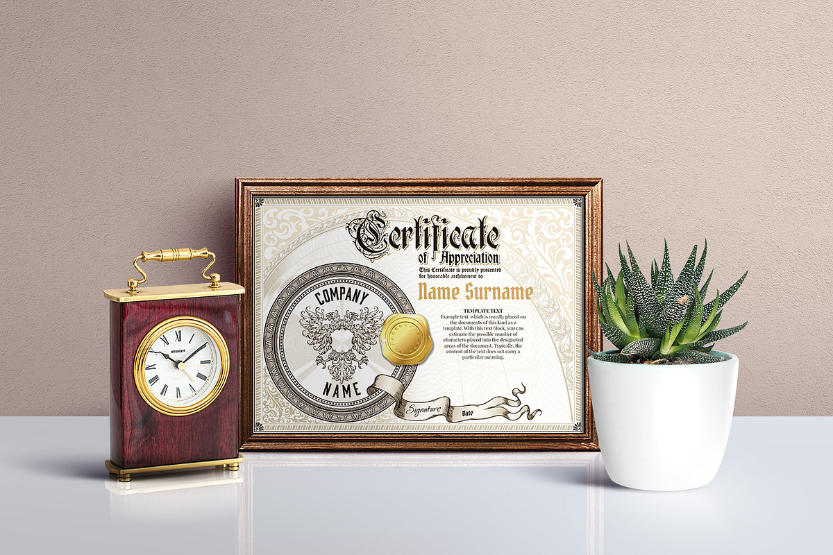 Vintage Certificate Templates, a Stationery Template by inshader (Photo 6 of 12)