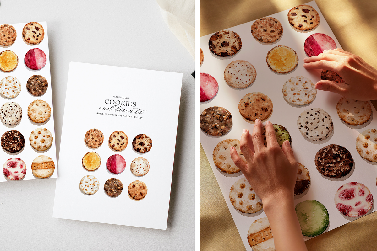 Watercolor Cookies & Biscuits, a Decorative Illustration by ThaismotaCreativeCo (Photo 6 of 8)