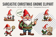 Sarcastic Christmas Gnome Clipart, an Illustration by Artnoy (Thumbnail 1 of 8)
