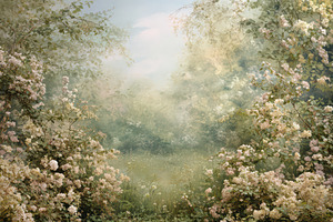 Overgrown Secret Garden Wallpaper, a Decorative Illustration by Virgo Studio