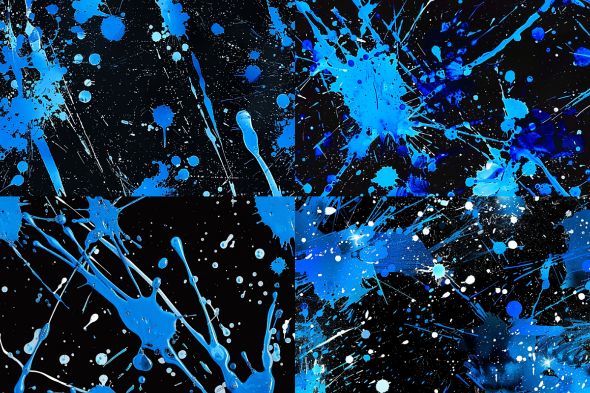 Blue Paint Splatter Patterns, a Pattern Graphic by PrintablesByFranklyn (Photo 2 of 6)