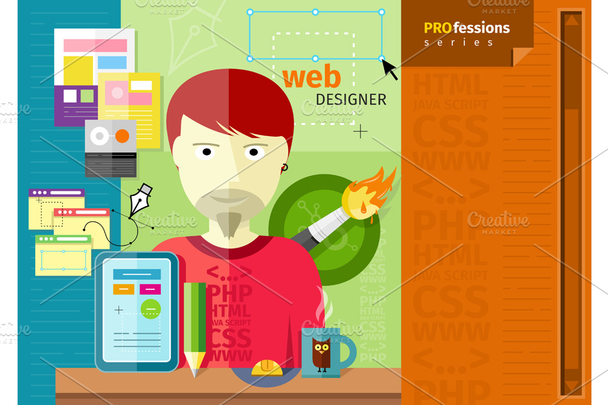 Male web designer with tablet