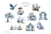 Winter Owl Garden, a Decorative Illustration by Vasmila (Thumbnail 3 of 9)