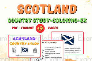 Scotland Country Study+Coloring+EX A, an Education Illustration by John_Walker