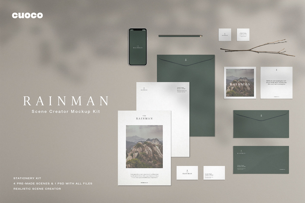 RAINMAN Mockup Scene Creator, a Product Mockup by Cuoco (Photo 1 of 8)