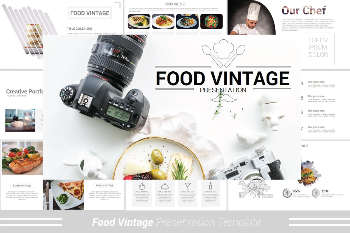 Food Vintage Keynote Template, a Presentation Template by Presentation Official (Photo 1 of 13)