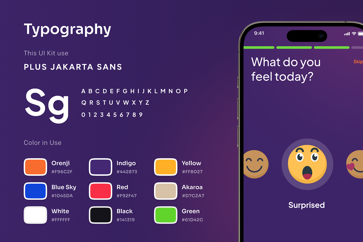 CalmDay - Mental Health Tracker Apps, an UI Kit Template by Agensip Design Agency (Photo 5 of 10)