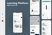 Learning Platform Mobile App UI Kit, an UI Kit Template by uicube (Thumbnail 1 of 2)