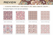 Batik Style Floral Digital Papers, a Pattern Graphic by Maishop (Thumbnail 4 of 4)