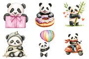 Cute Panda Sublimation Clipart, an Illustration by Watercolor design (Thumbnail 4 of 4)