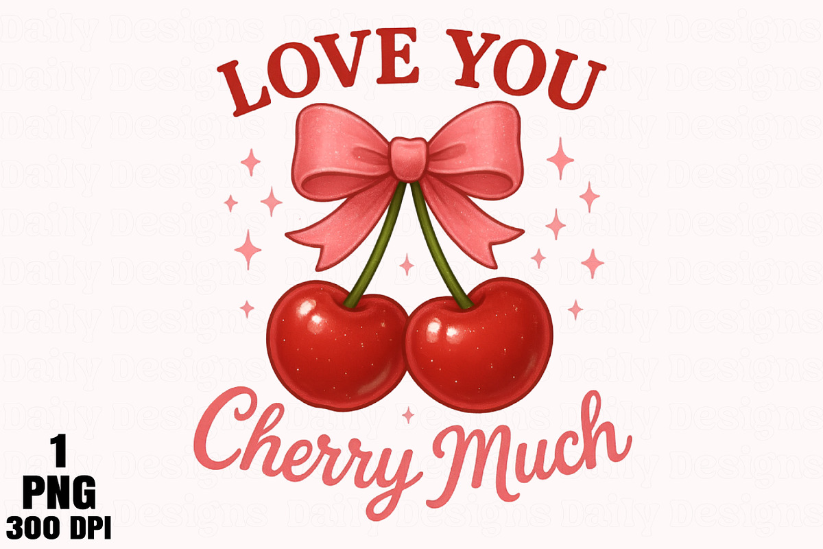 Love you cherry much PNG, an Illustration by Daily.Designs (Photo 1 of 5)