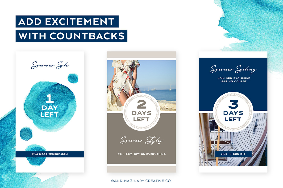 SET SAIL Instagram Story Templates, a Social Media Template by Andimaginary Creative Co. (Photo 7 of 9)