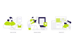Online degree isolated cartoon, an Education Illustration by Visual Generation