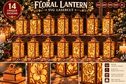 Floral Lantern SVG Bundle Laser Cut, a Decorative Illustration by OTVEY DESIGN (Thumbnail 1 of 14)