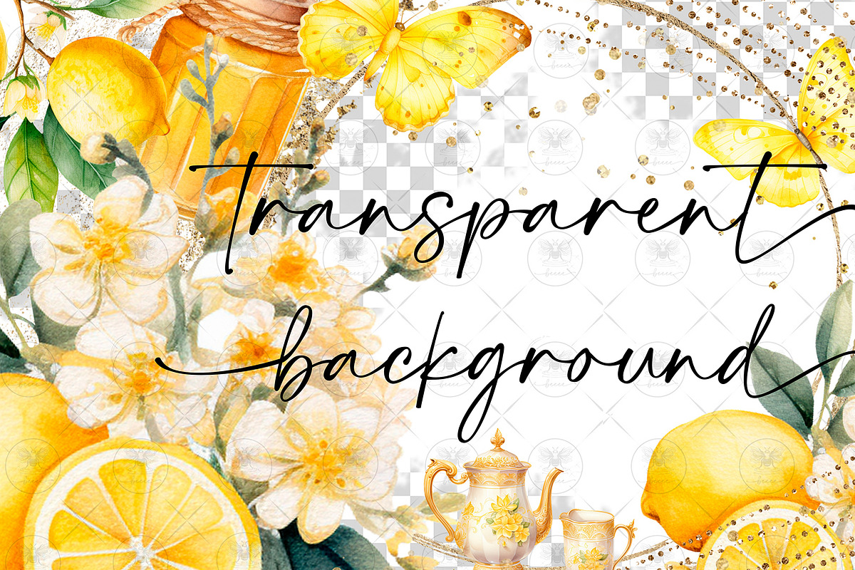 Watercolor Lemon Tea Clipart, an Illustration by BigCakeBee (Photo 2 of 4)