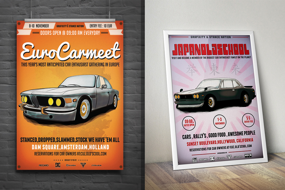 Retro Car Flyer/Poster Bundle, a Flyer Template by Grafixity (Photo 4 of 5)