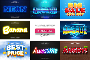 3D Text Effects Collection Vol 14, a Graphic by Aglonemadesign