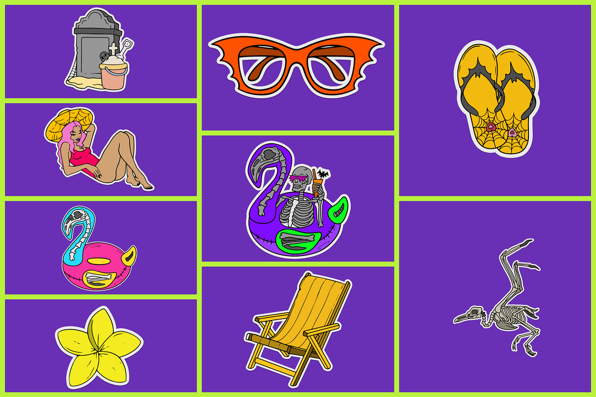 Summerween Hot Ghoul Vector Stickers, an Object Graphic by Jakayla Digital Co (Photo 3 of 7)