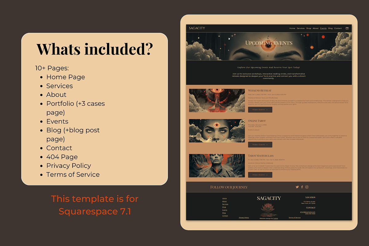 Tarot Squarespace Website Template, a Squarespace Template by JulsIst (Photo 4 of 12)