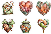 Whimsical Watercolor Valentine Clipa, an Illustration by CraftArtStudio (Thumbnail 4 of 6)