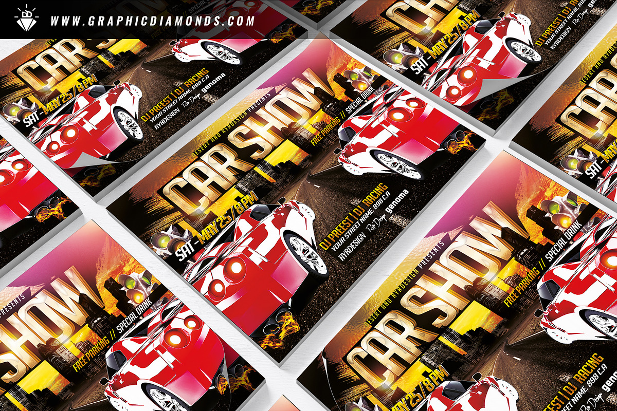 Car Show Flyer PSD + Two Versions, a Flyer Template by GraphicDiamonds (Photo 5 of 7)
