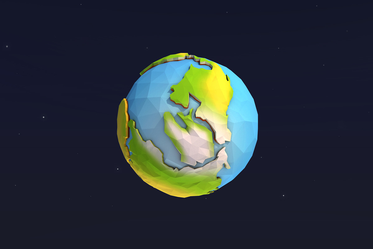 Low Poly Earth, an Environmental 3D Model by CreativeeArt (Photo 5 of 12)