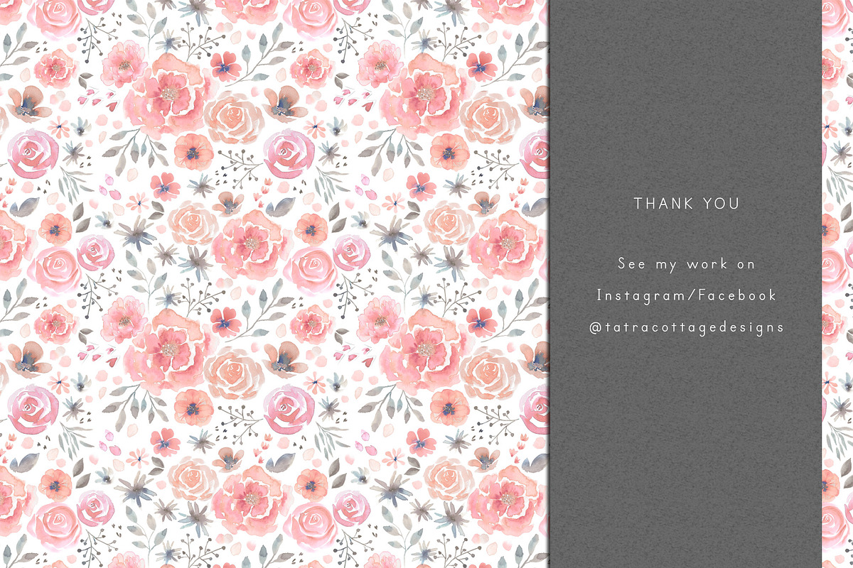 Watercolour Floral Seamless Pattern, a Pattern Graphic by Tatra Cottage Designs (Photo 4 of 4)