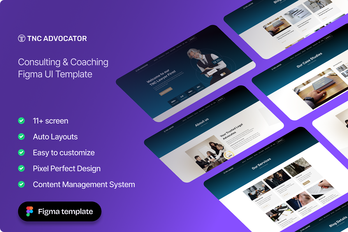 TNC Advocator – Lawyer Figma UI Kit, an UI Kit Template by TNCFlow (Photo 1 of 5)