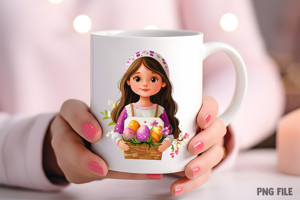 Whimsical Easter Girl Clipart, an Illustration by Craft Nest (Photo 7 of 9)