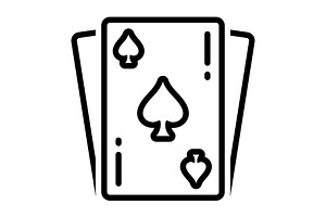 Ace playing black icon, an Outline Icon by Creative priyanka
