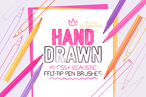 Realistic Felt Tip Pen Brushes, a Brush Add-On by Side Project