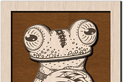 Funny Frog Laser Cut Template DIY, an Object Illustration by Bubert Art (Thumbnail 2 of 6)