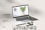 LAPTOP & PHONE MOCK-UP, a Wearable Device Mockup by Graphic_world89 (Thumbnail 1 of 8)