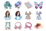 Watercolor Summer Chic Clipart, an Illustration by DreamArtGraphic (Thumbnail 3 of 4)