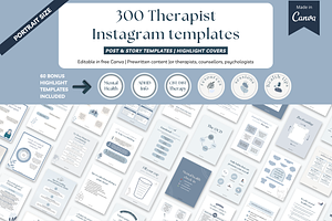 Therapist Instagram templates Canva