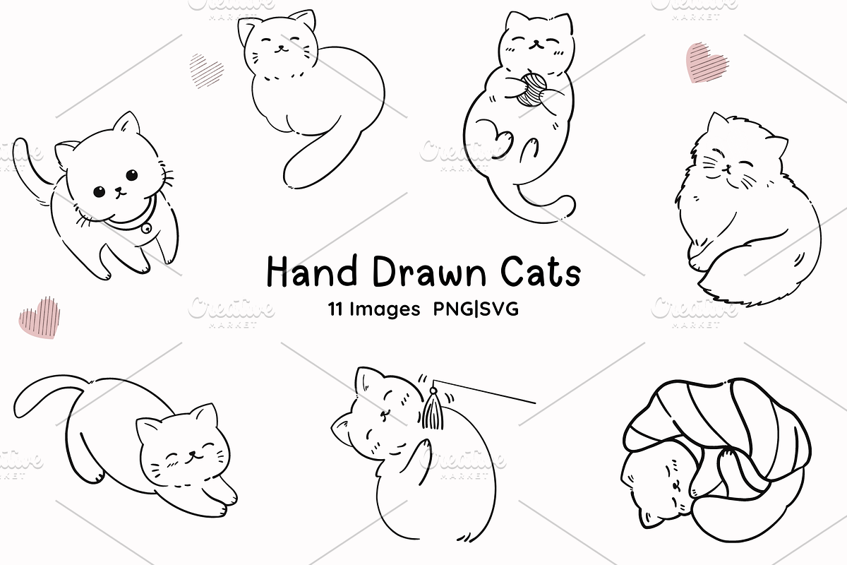 Doodle Cat Character Graphic, an Object Graphic by PKshop
