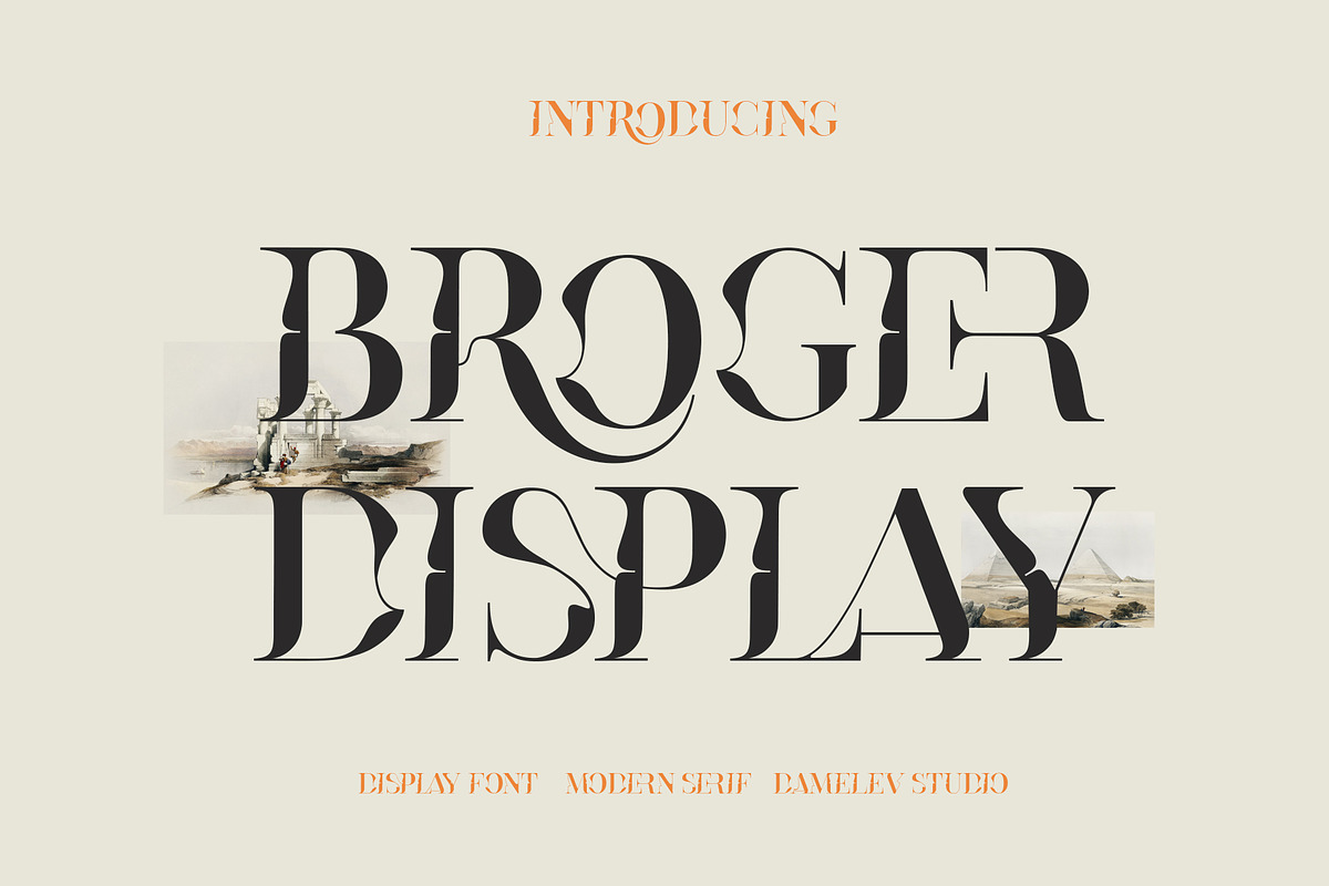 Broger Display, a Serif Font by Damelev (Photo 1 of 10)