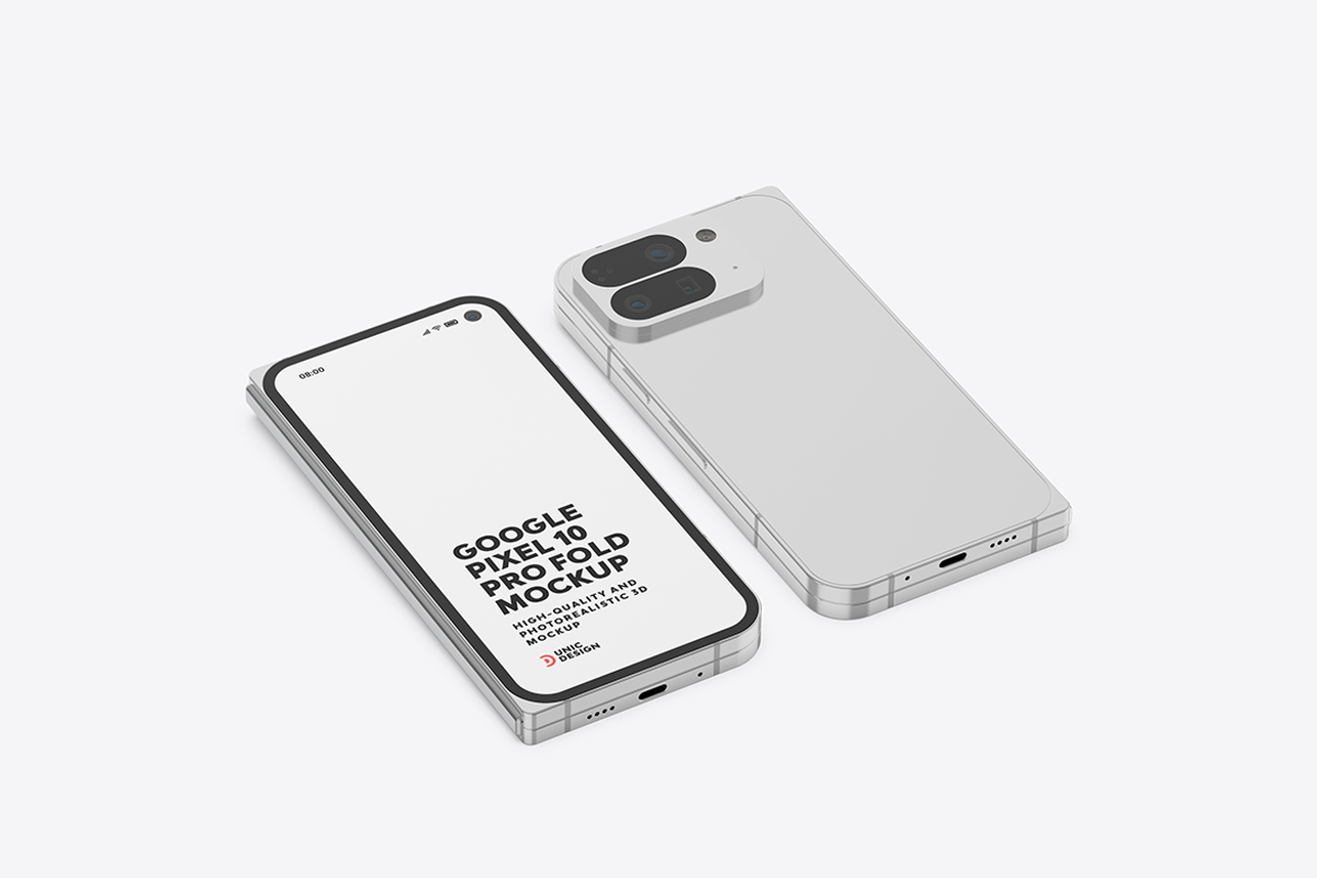 Google Pixel 10 Pro Fold Mockup, an Android Mockup by UnicDesign (Photo 8 of 13)